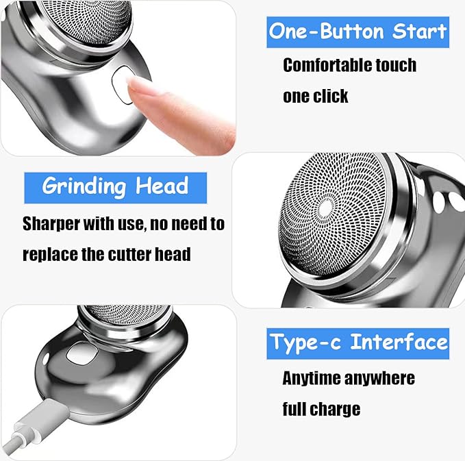 Mini Electric Shaver for Men – USB Rechargeable Portable Pocket Razor | Wet & Dry Travel Beard Trimmer