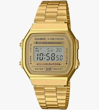 Classic Stainless Steel Digital Watch Royal Gold | Everyday Waterproof Wrist Watch