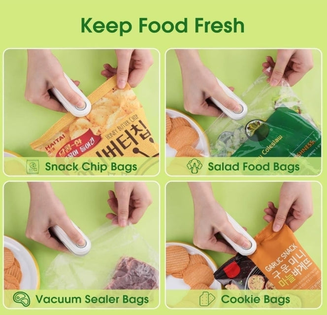 2-in-1 USB Rechargeable Mini Bag Sealer & Cutter | Portable Heat Sealing Machine with Magnetic Back