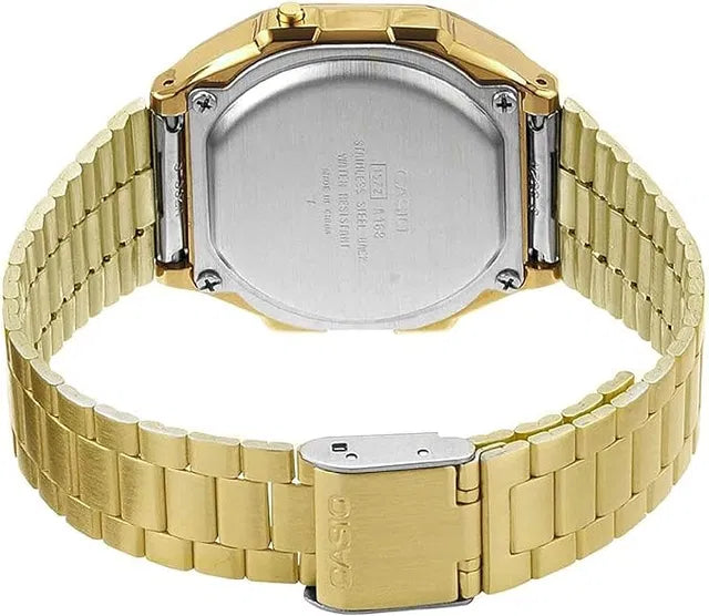 Classic Stainless Steel Digital Watch Royal Gold | Everyday Waterproof Wrist Watch